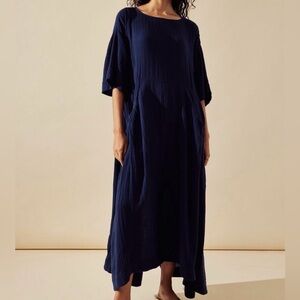 Free People Live Light Midi Dress - Navy